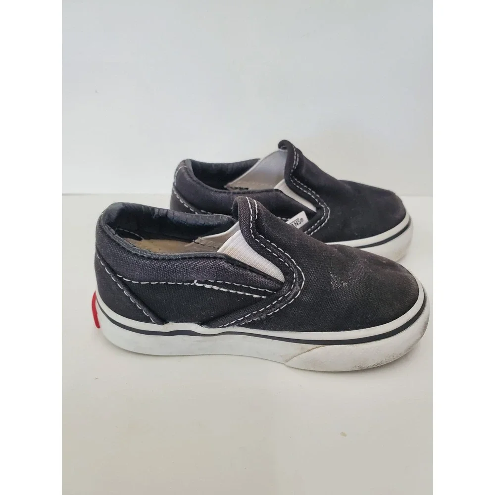 Vans Toddler Size 5 Black Slip-On Shoes (Classic) FLAWED 